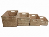 Vietnam rattan storage bin natural